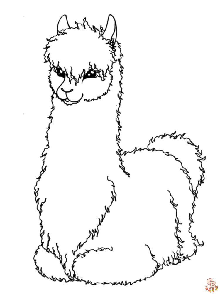 Alpaca Coloring Pages 10