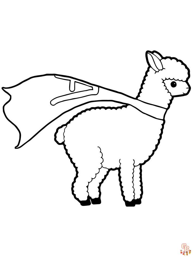 Alpaca Coloring Pages 3