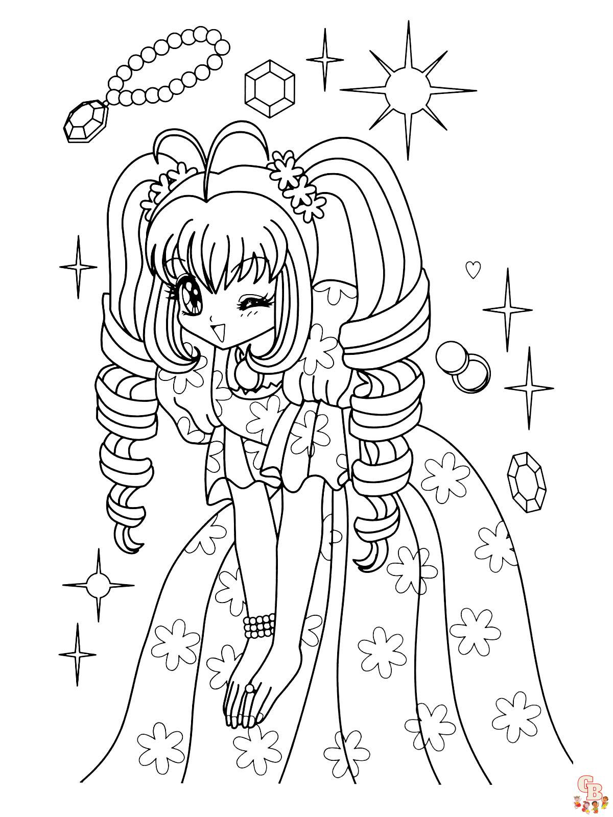 Anime Girl Coloring Pages 19