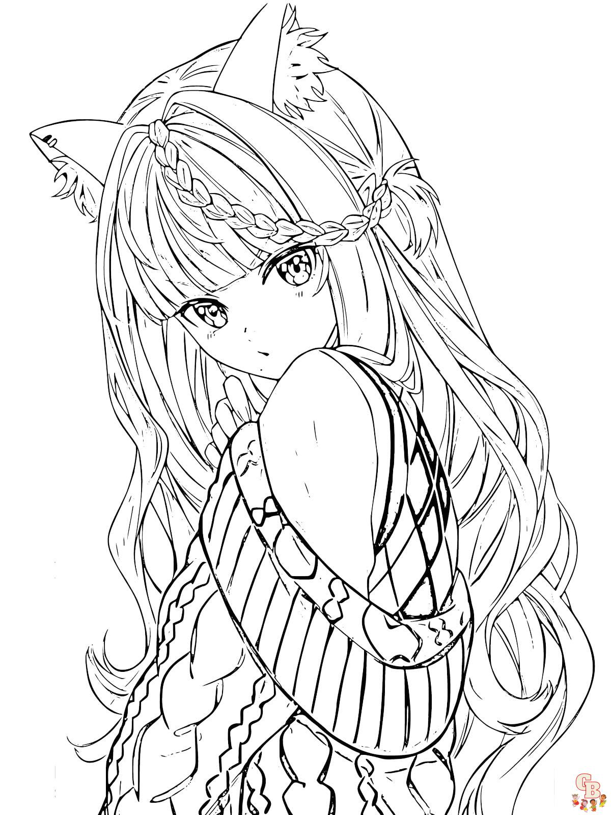 Anime Girl Coloring Pages 21