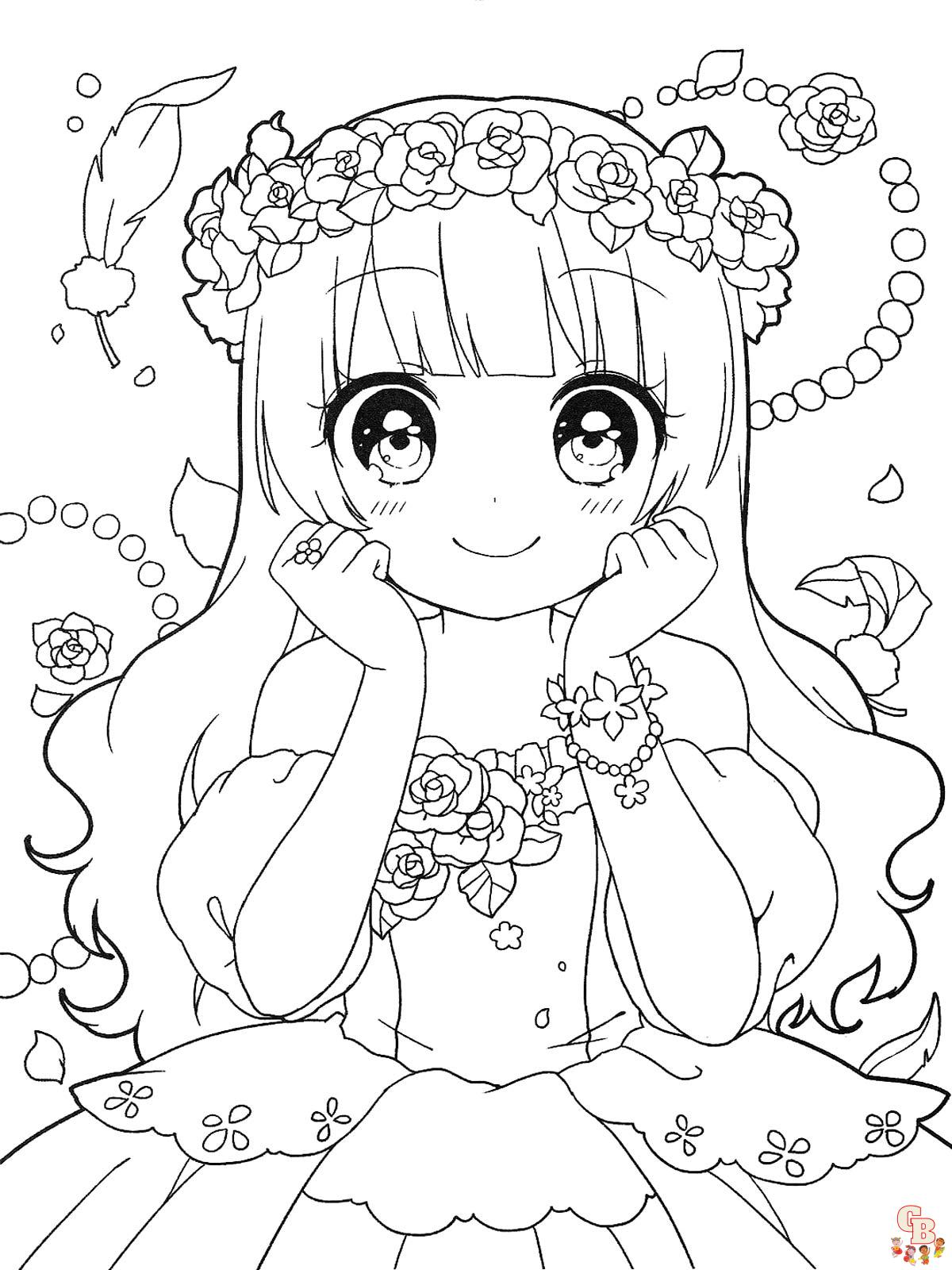 Anime Girl Coloring Pages 22