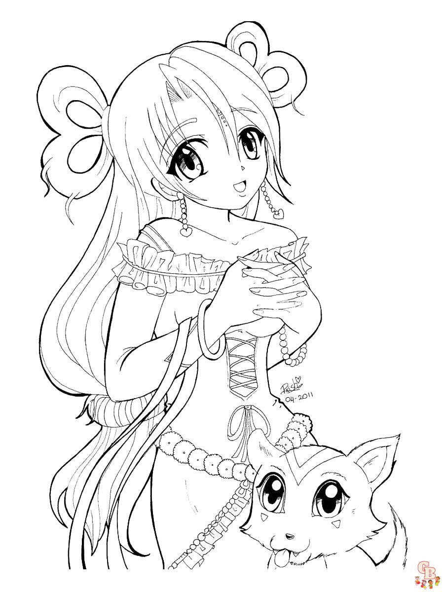 Anime Girl Coloring Pages 36