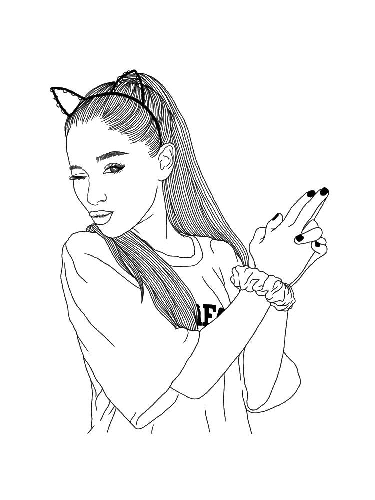 Ariana Grande coloring pages 10