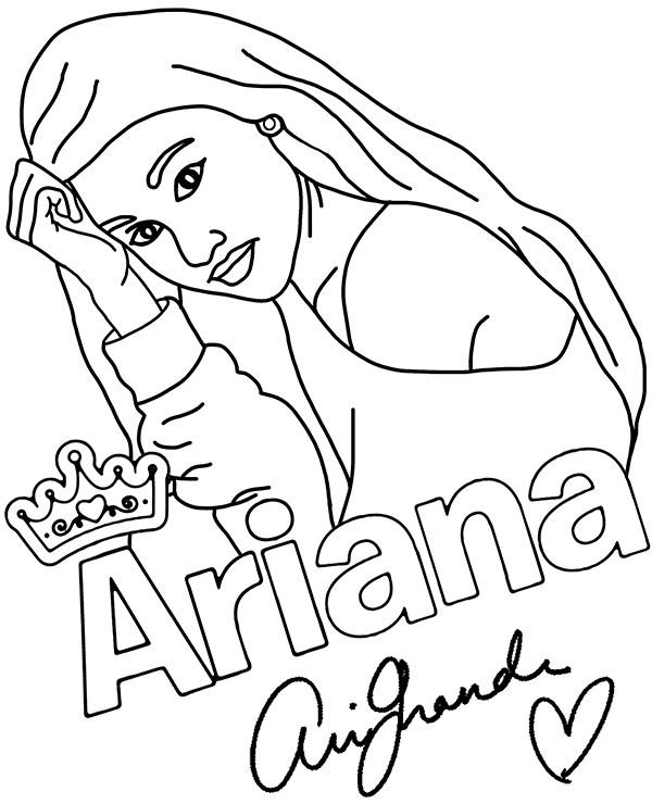 Ariana Grande coloring pages 11