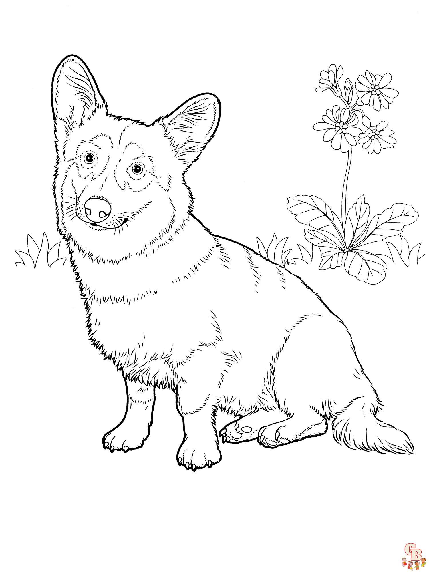 Corgi Coloring Pages 14