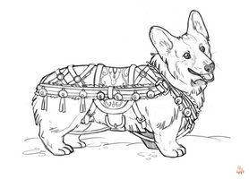 Corgi Coloring Pages 8