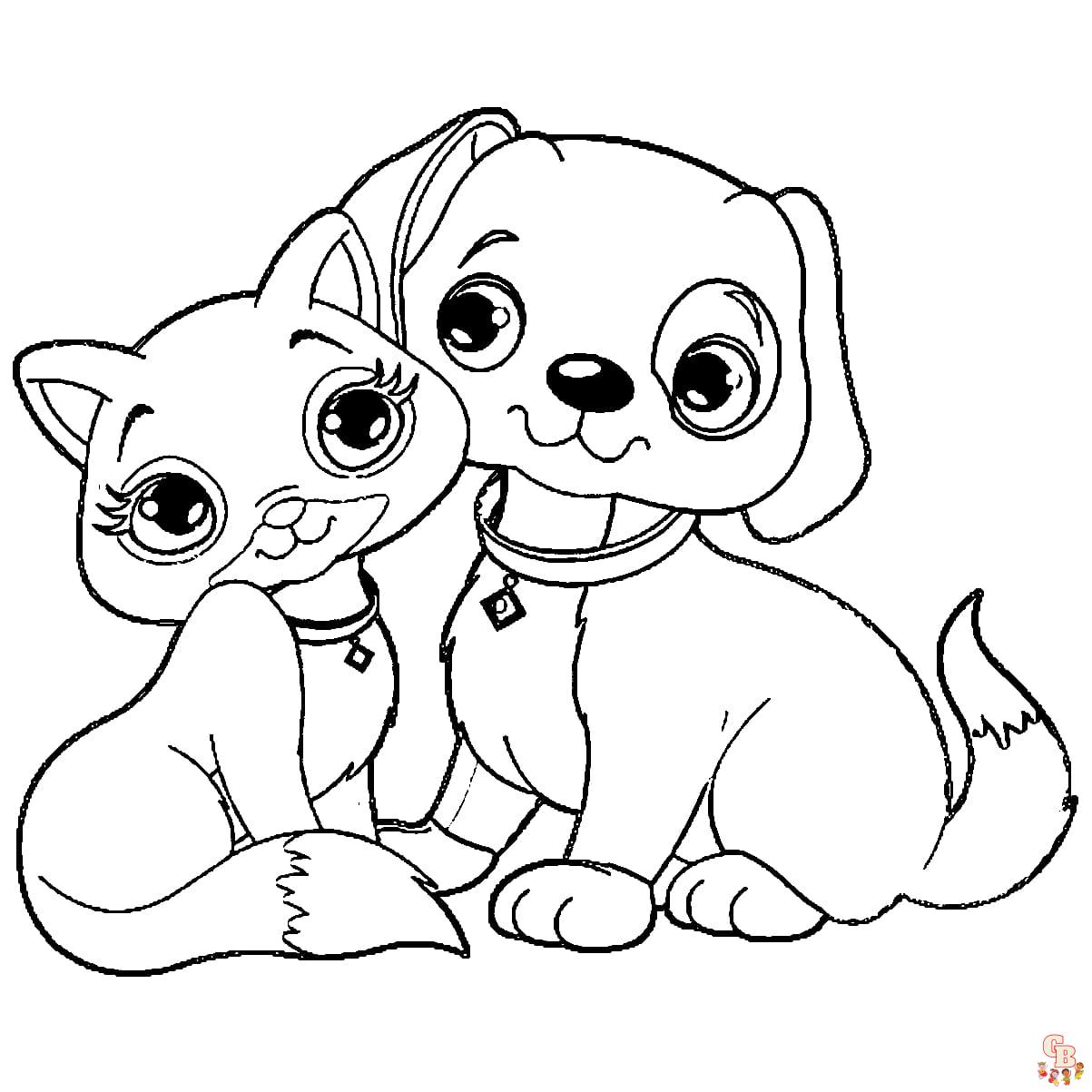 Dogs and Cats Coloring Pages 9