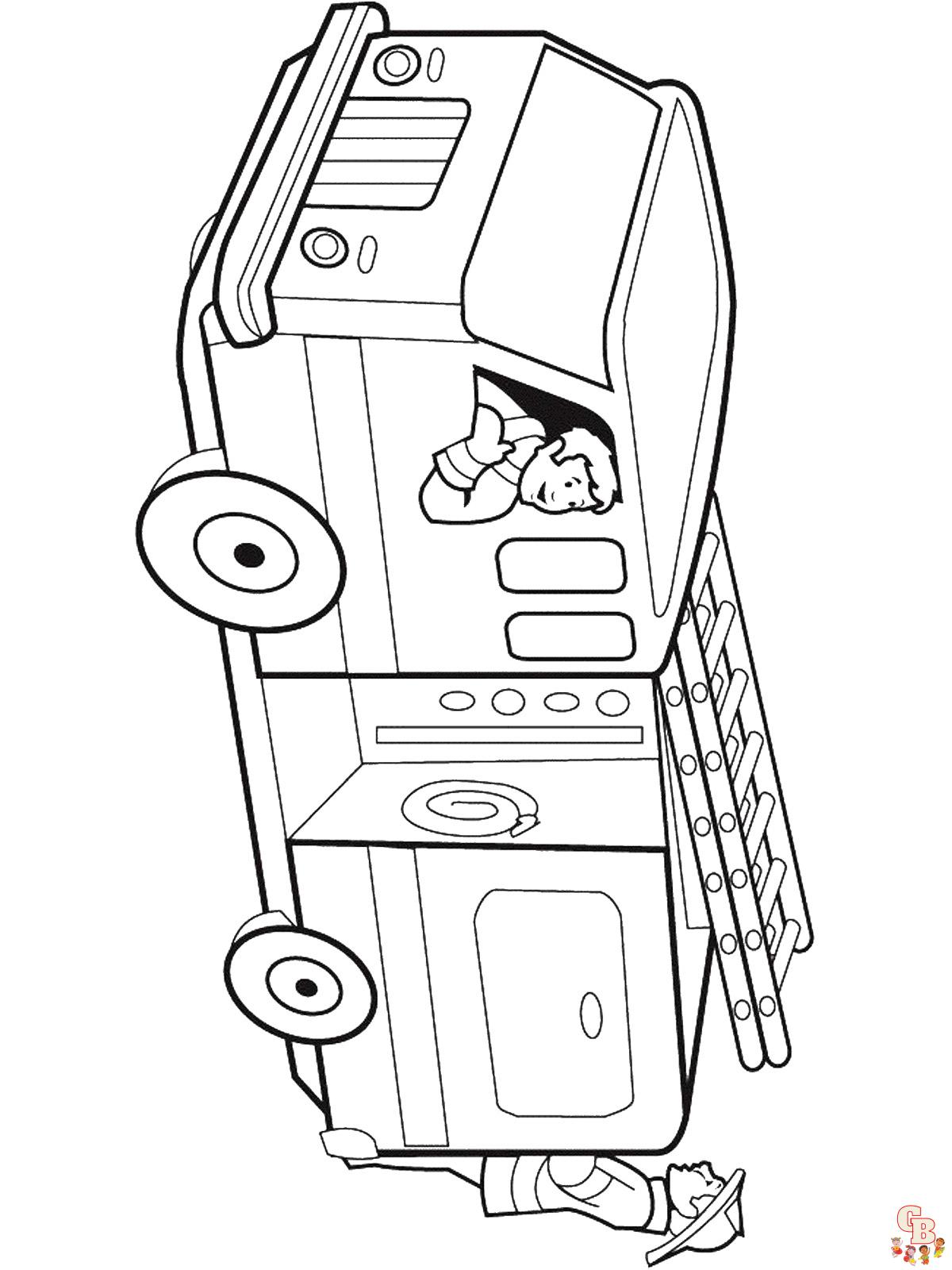 Fire Truck Coloring Pages 21