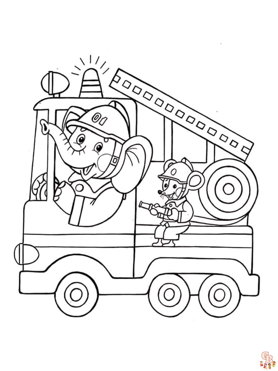 Fire Truck Coloring Pages 22