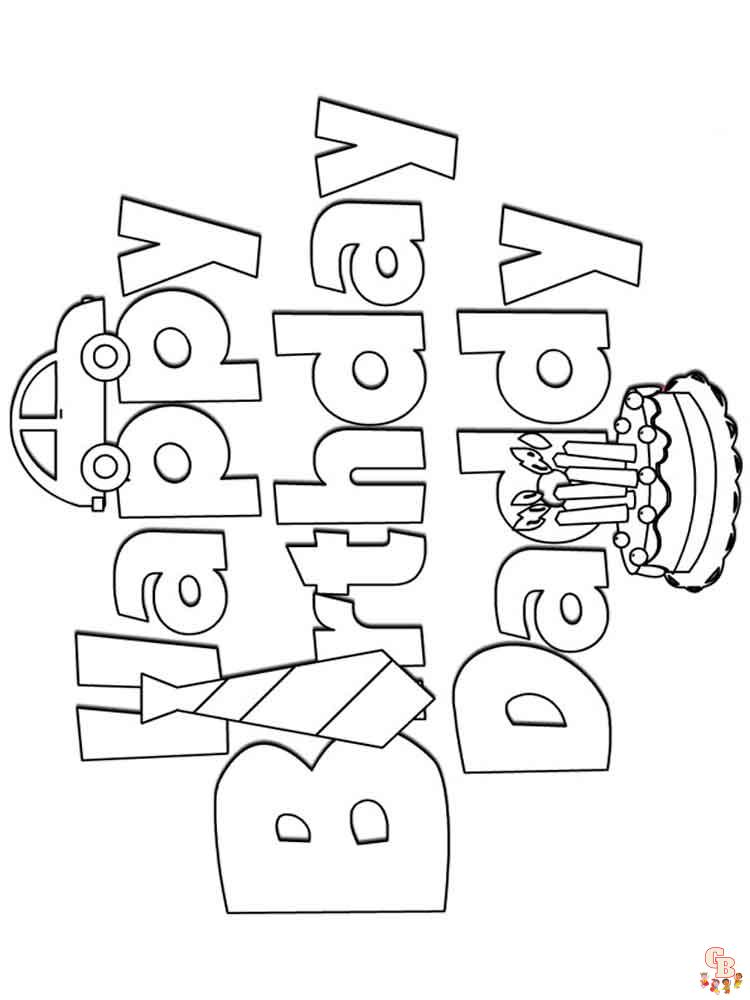 Happy Birthday Daddy Coloring Pages 9