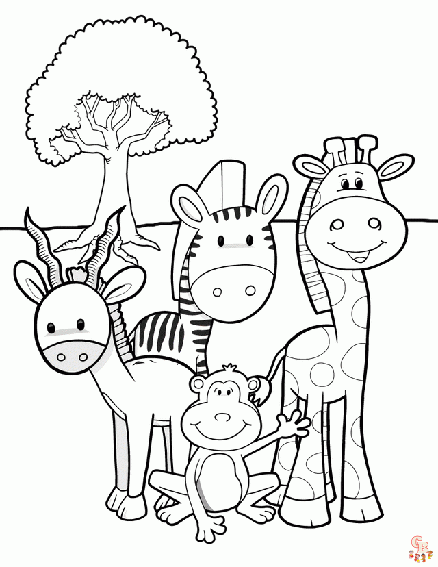 Jungle Animals coloring pages 2