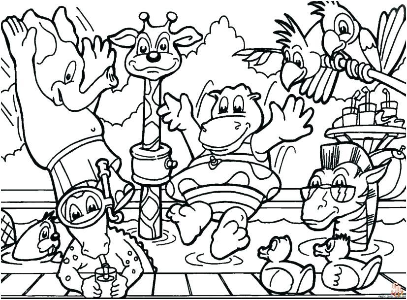 jungle animals coloring pages free