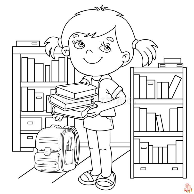 Library Coloring Pages 1