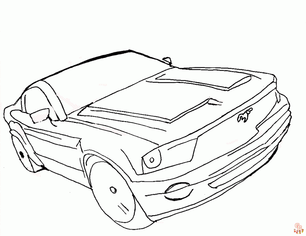 Mustang car coloring pages 1