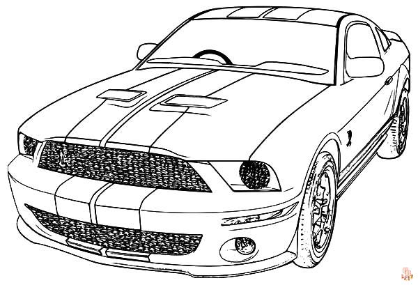 Mustang car coloring pages 1