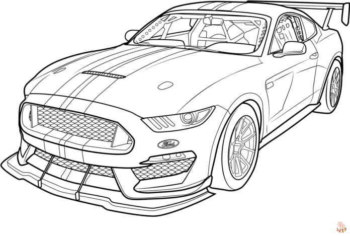 Mustang car coloring pages 1