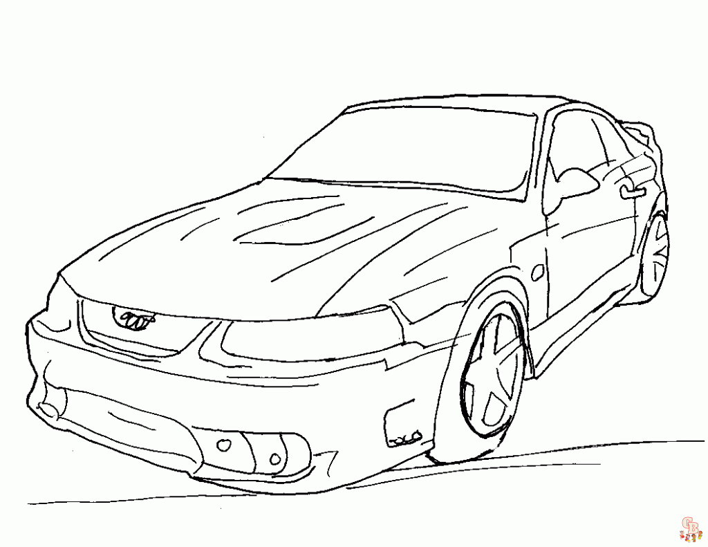 Mustang car coloring pages 2