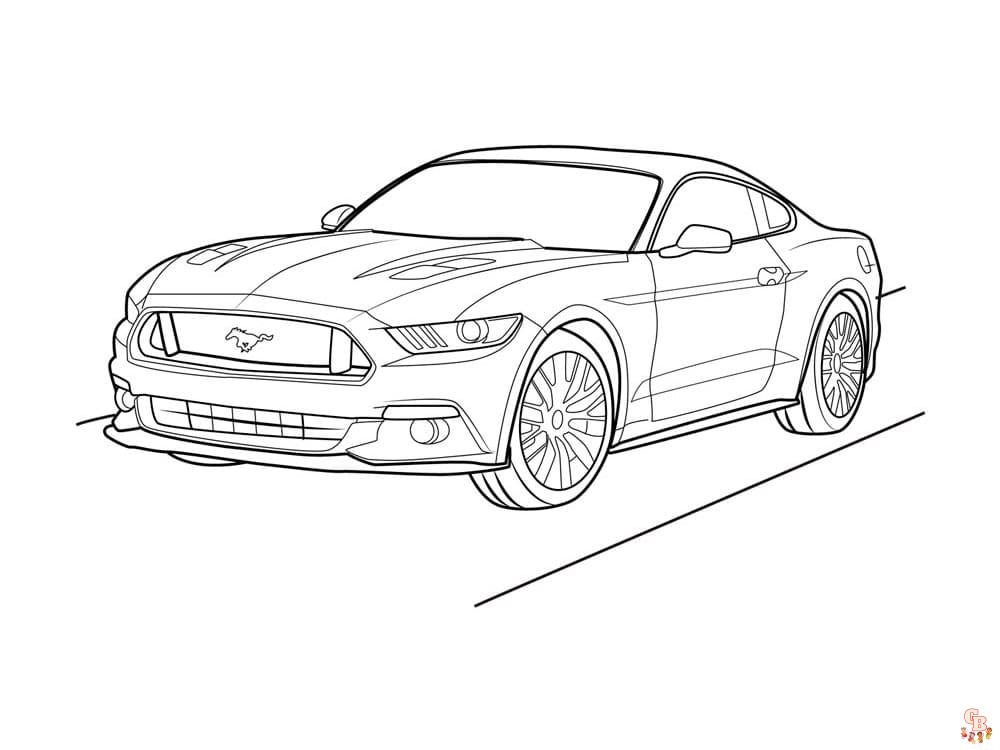 Mustang car coloring pages 2