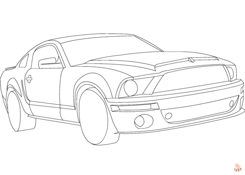 Mustang car coloring pages 2