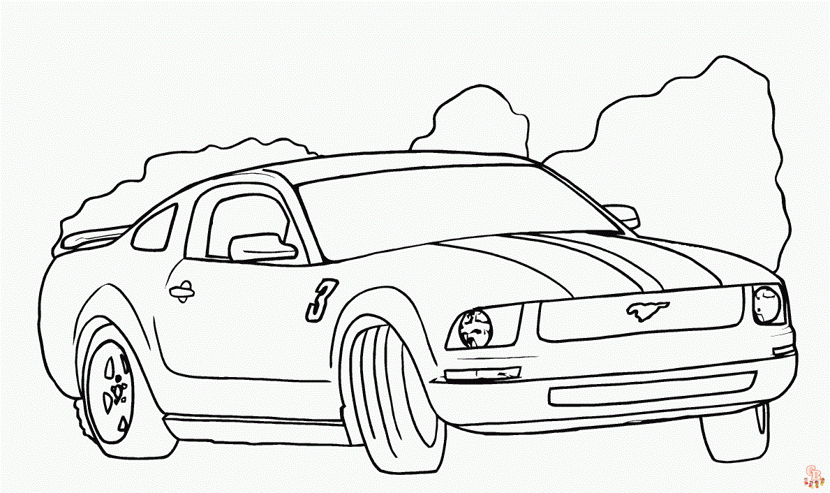 Mustang car coloring pages 3