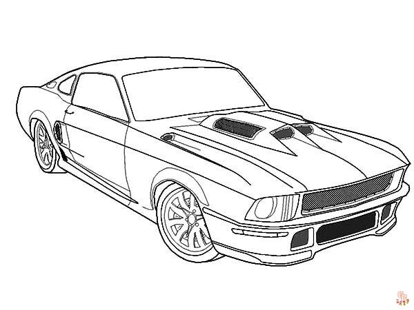 Mustang car coloring pages 3