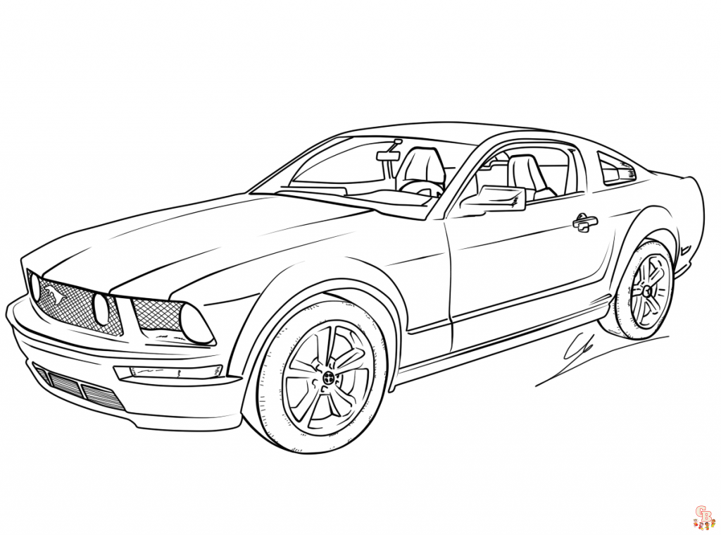 Mustang car coloring pages 3