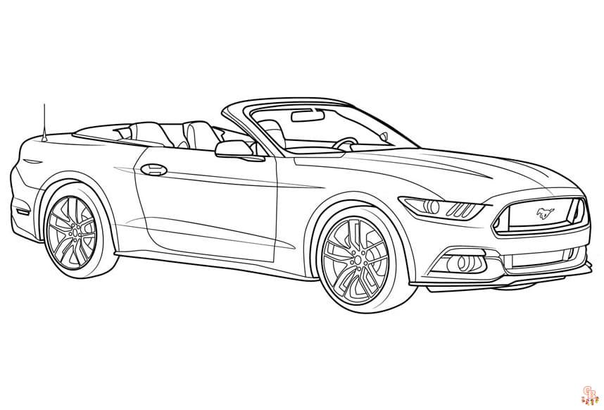 Mustang car coloring pages 4