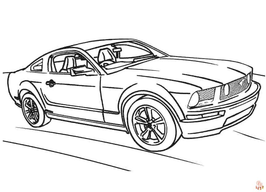 Mustang car coloring pages 5