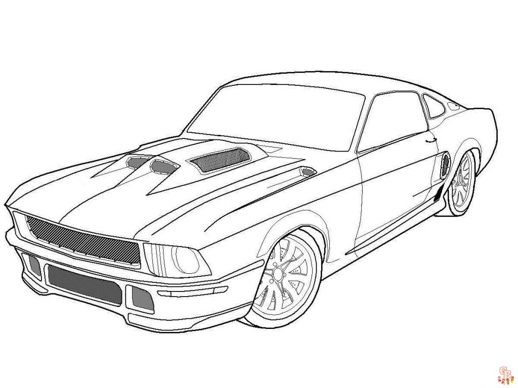 Mustang car coloring pages 6