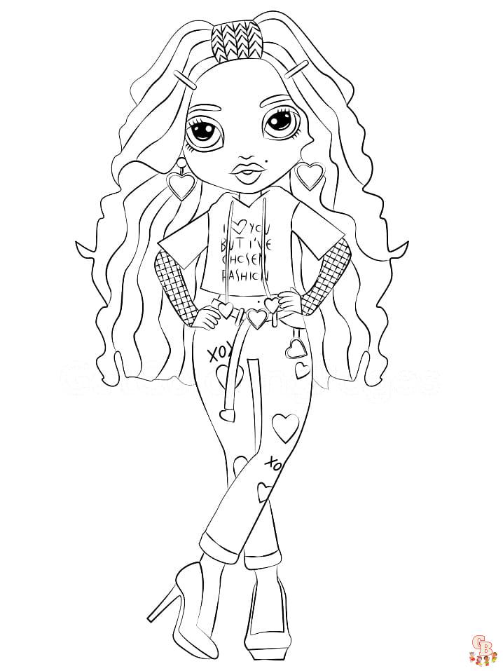 Rainbow High coloring pages 14