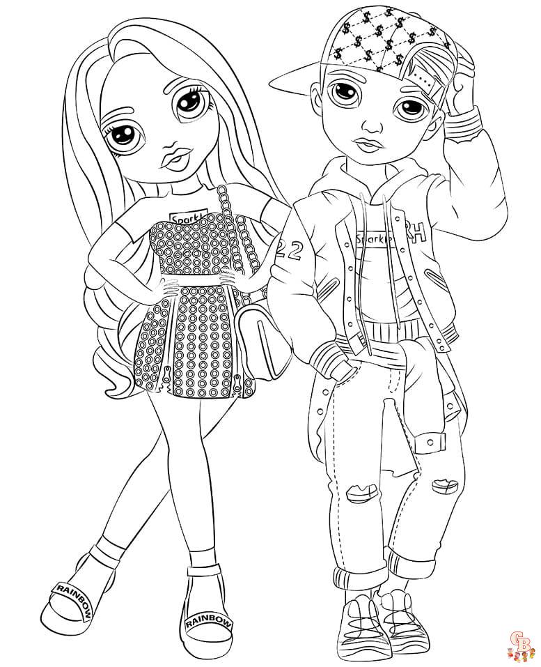 Rainbow High coloring pages 16