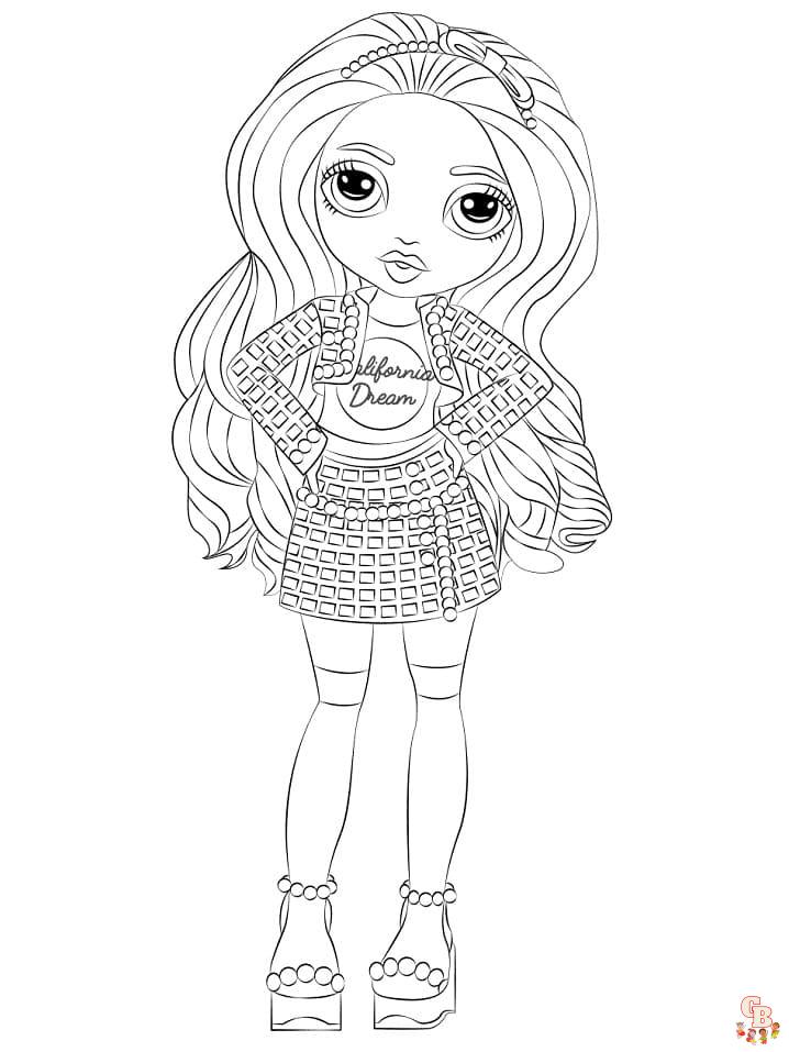 Rainbow High coloring pages 6