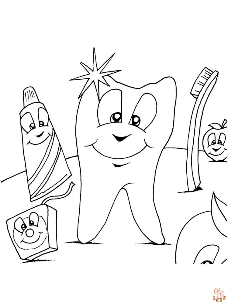 Tooth coloring pages 3