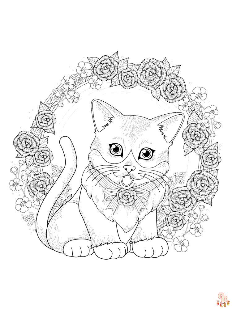 Zentangle Kitten Coloring Pages 6