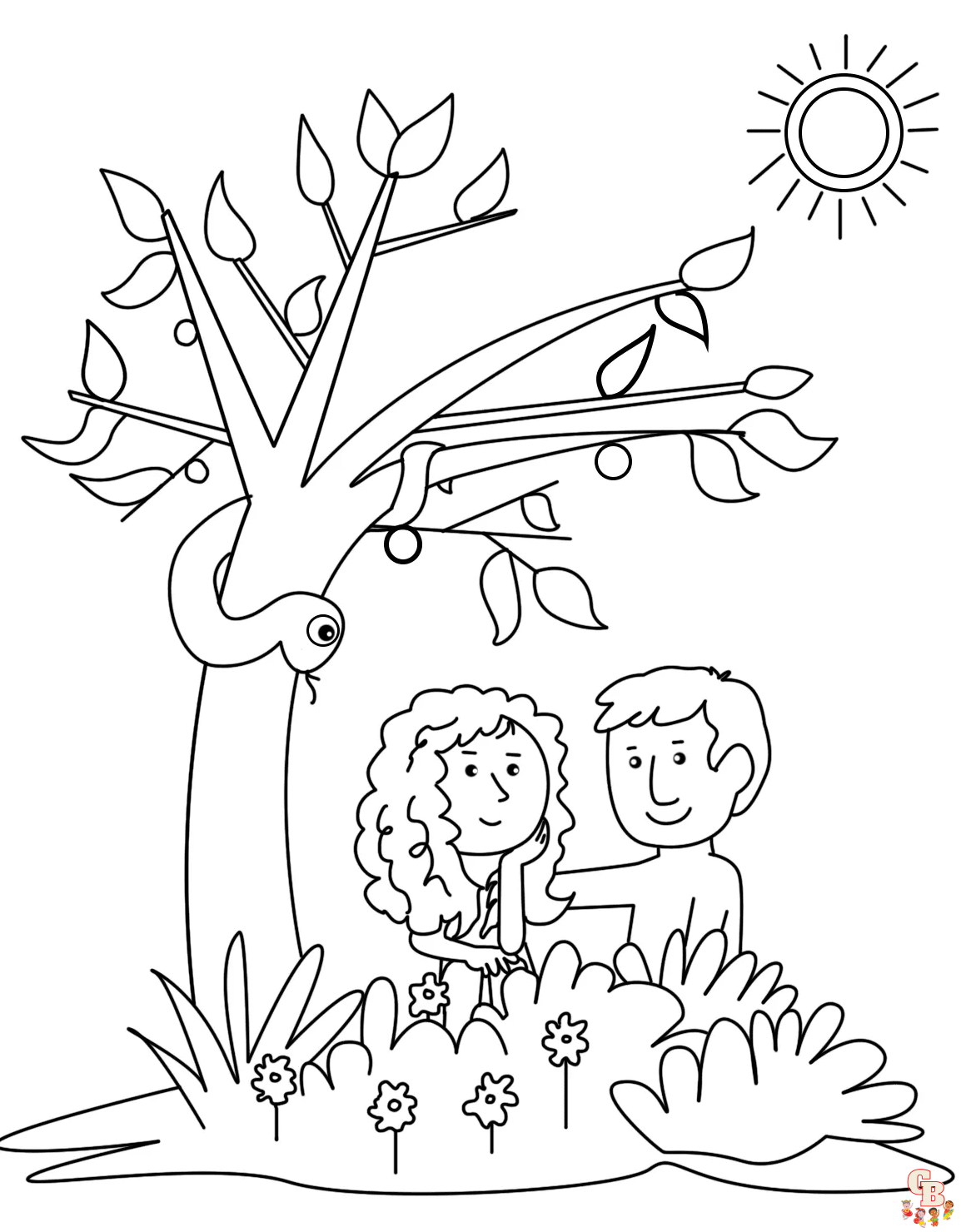 Adam and Eve Coloring Pages 1