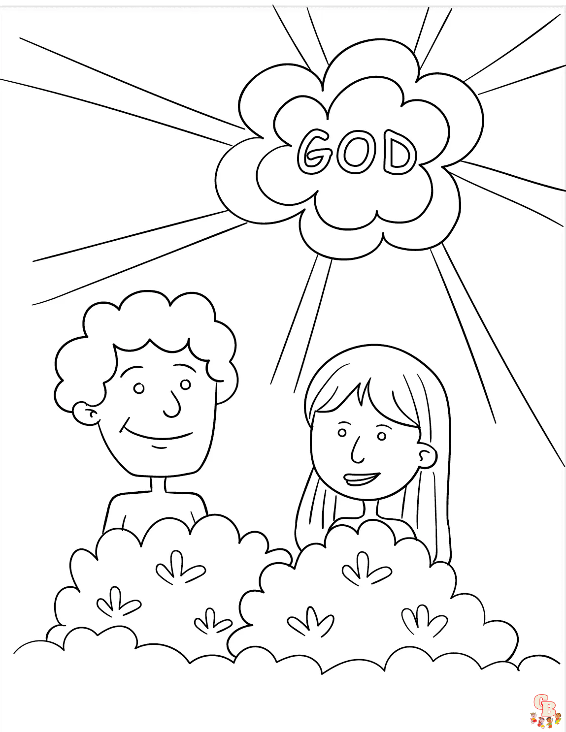 Adam and Eve Coloring Pages 2