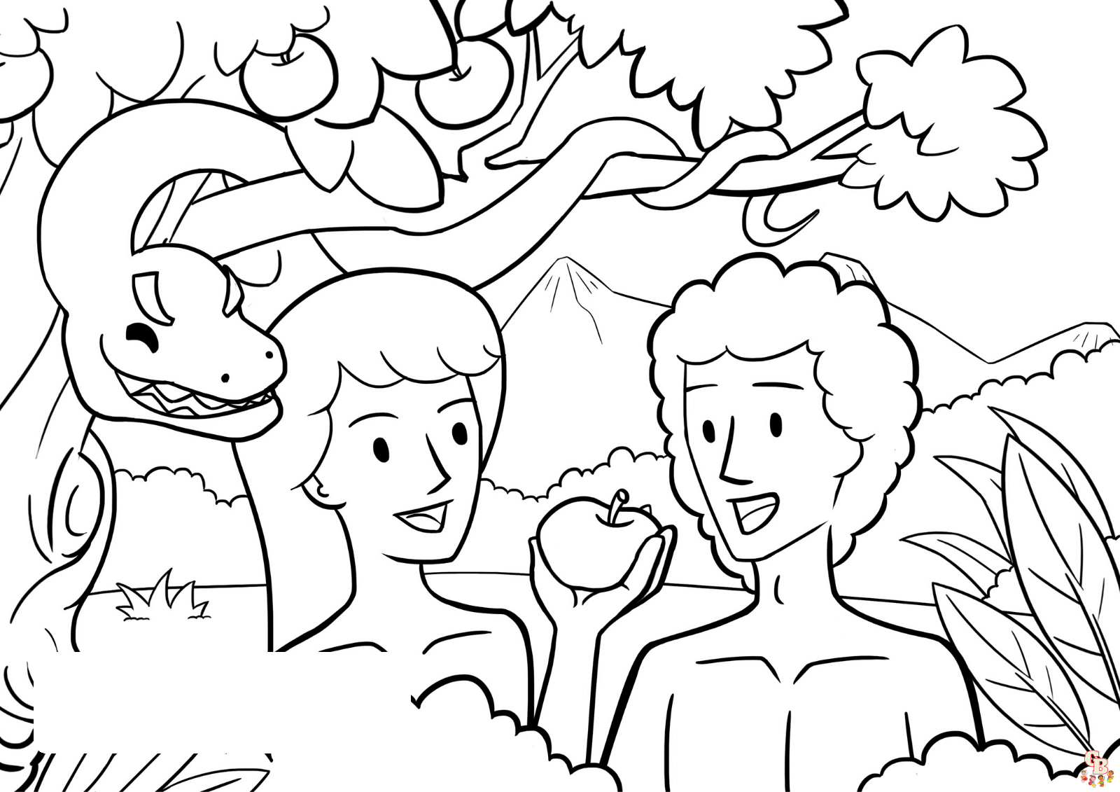 Adam and Eve Coloring Pages 4