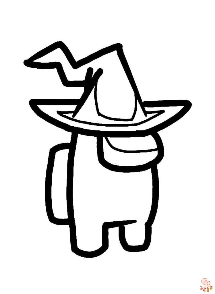 Among Us Hats Coloring Pages 1