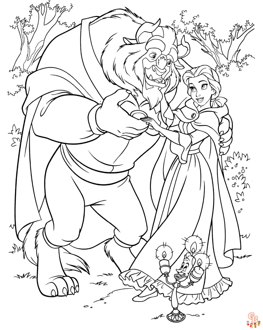 Beauty and the Beast Coloring Pages 2