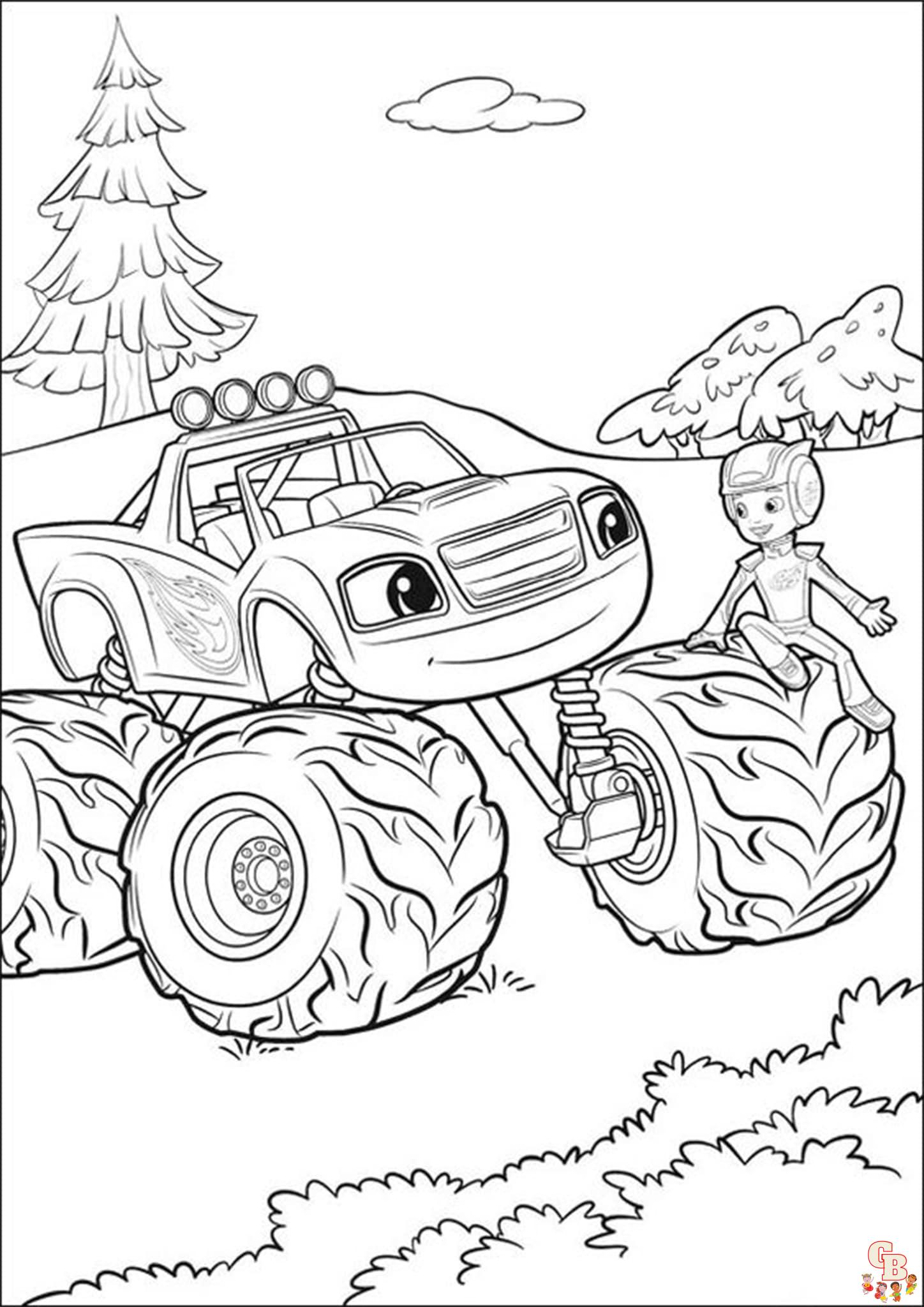 Blaze coloring pages 23