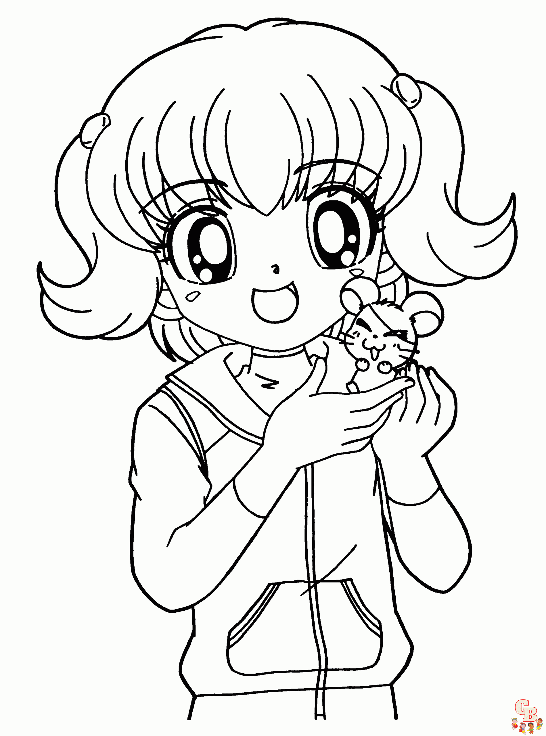 Cute Anime coloring pages 1