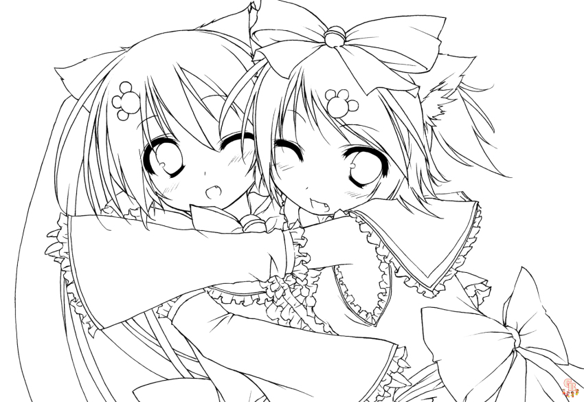 Cute Anime coloring pages 1