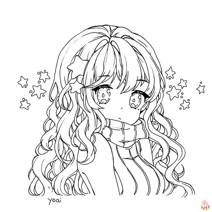 Cute Anime coloring pages 2