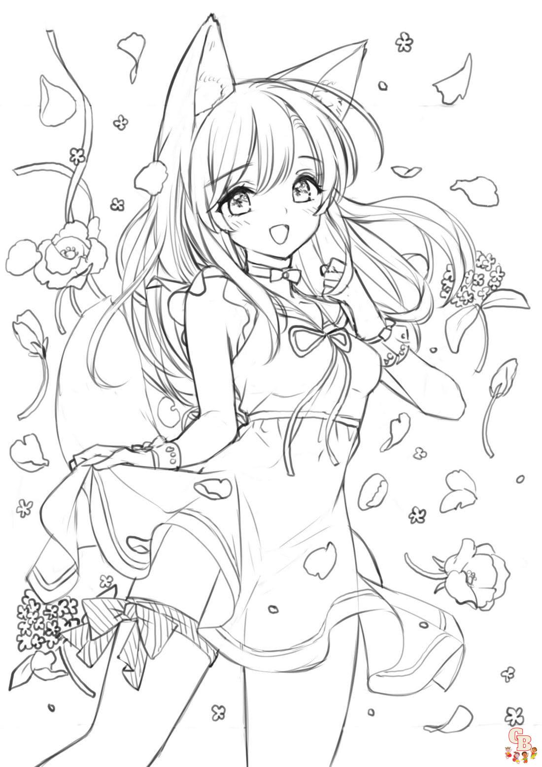 Cute Anime coloring pages 6