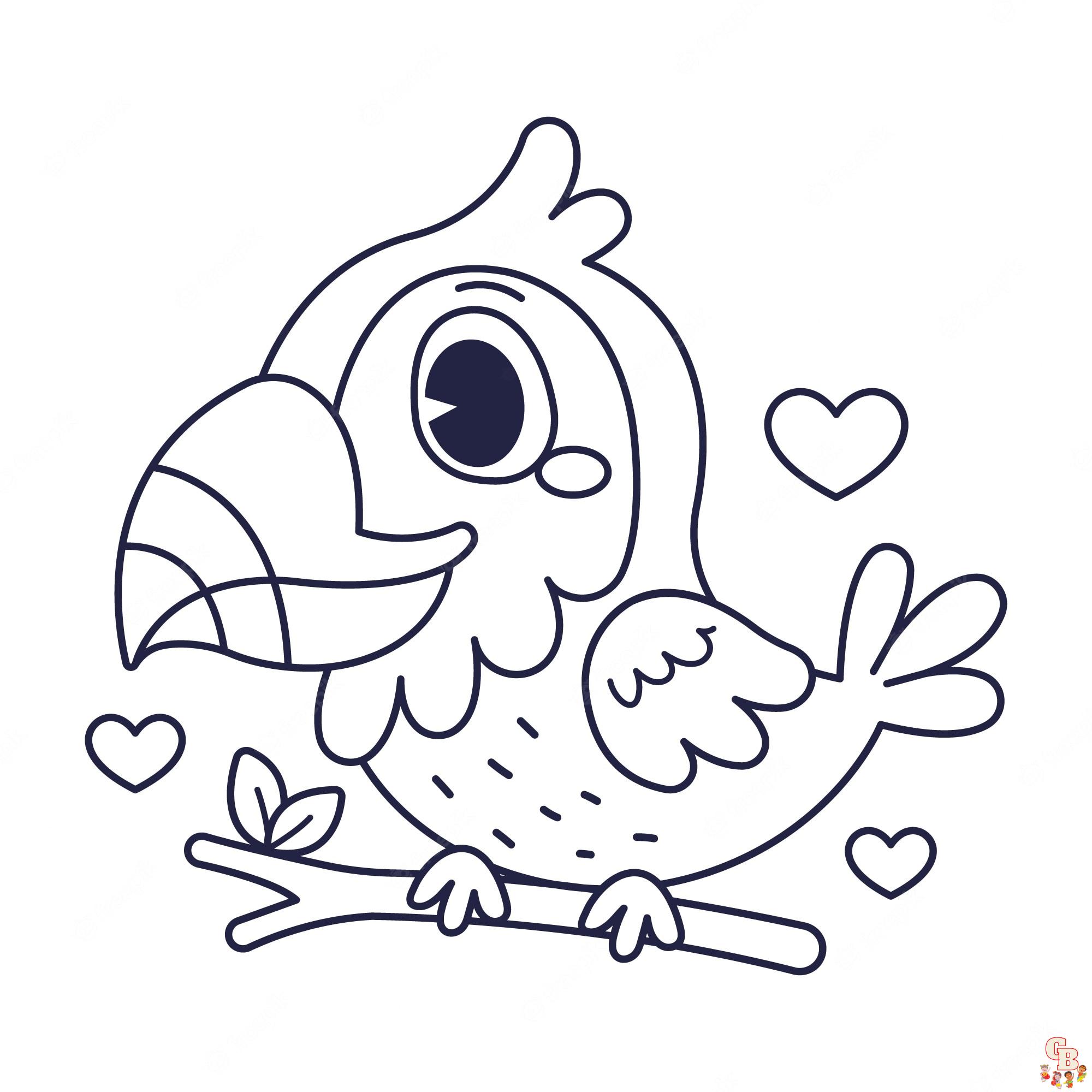 Cute Birds Coloring Pages 3