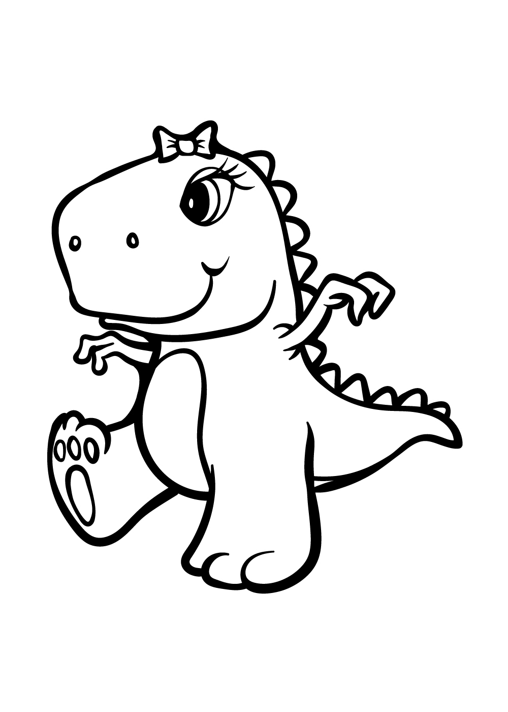 Cute DinoSaur coloring pages 1