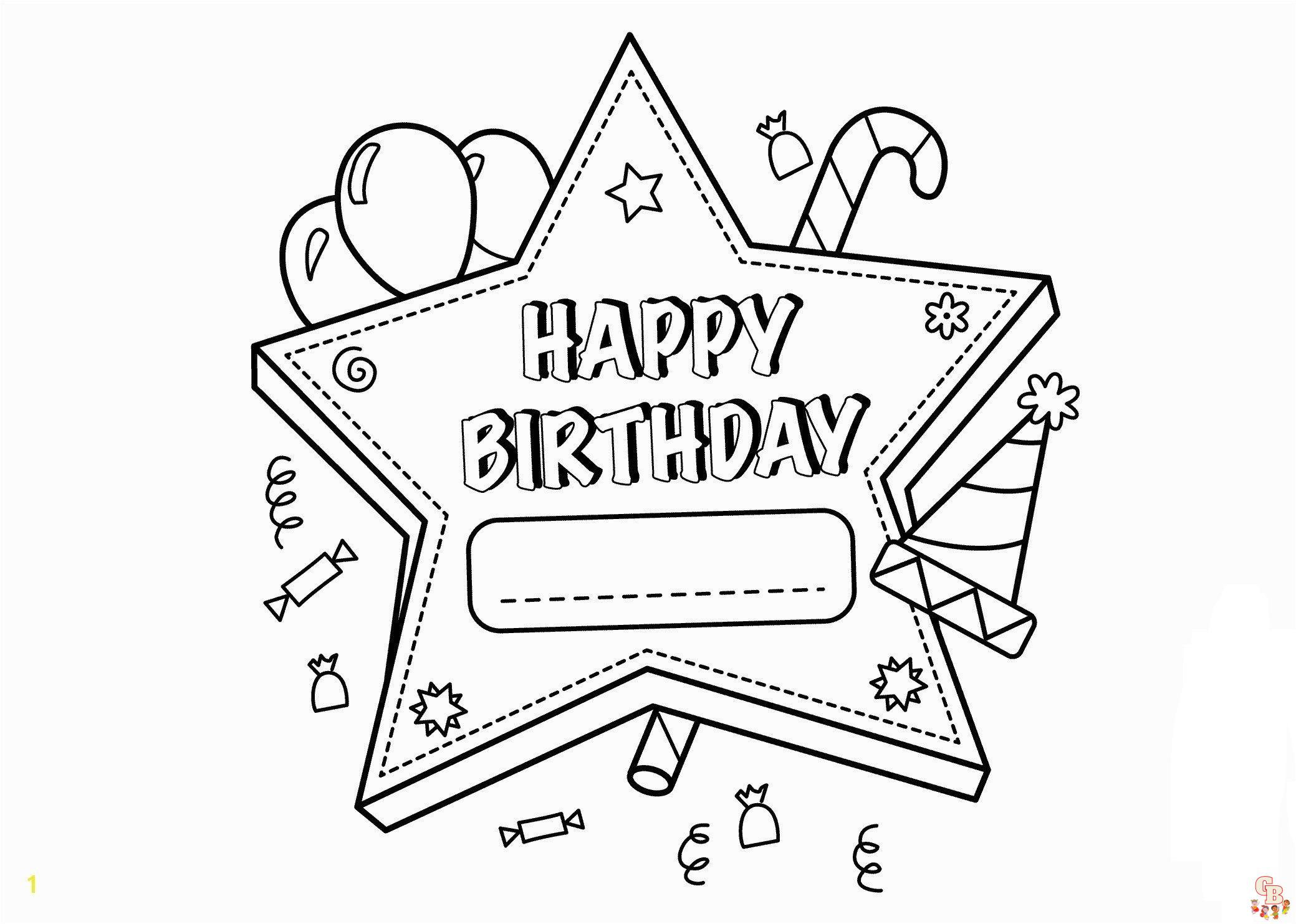 Cute Happy Birthday Coloring Pages 5