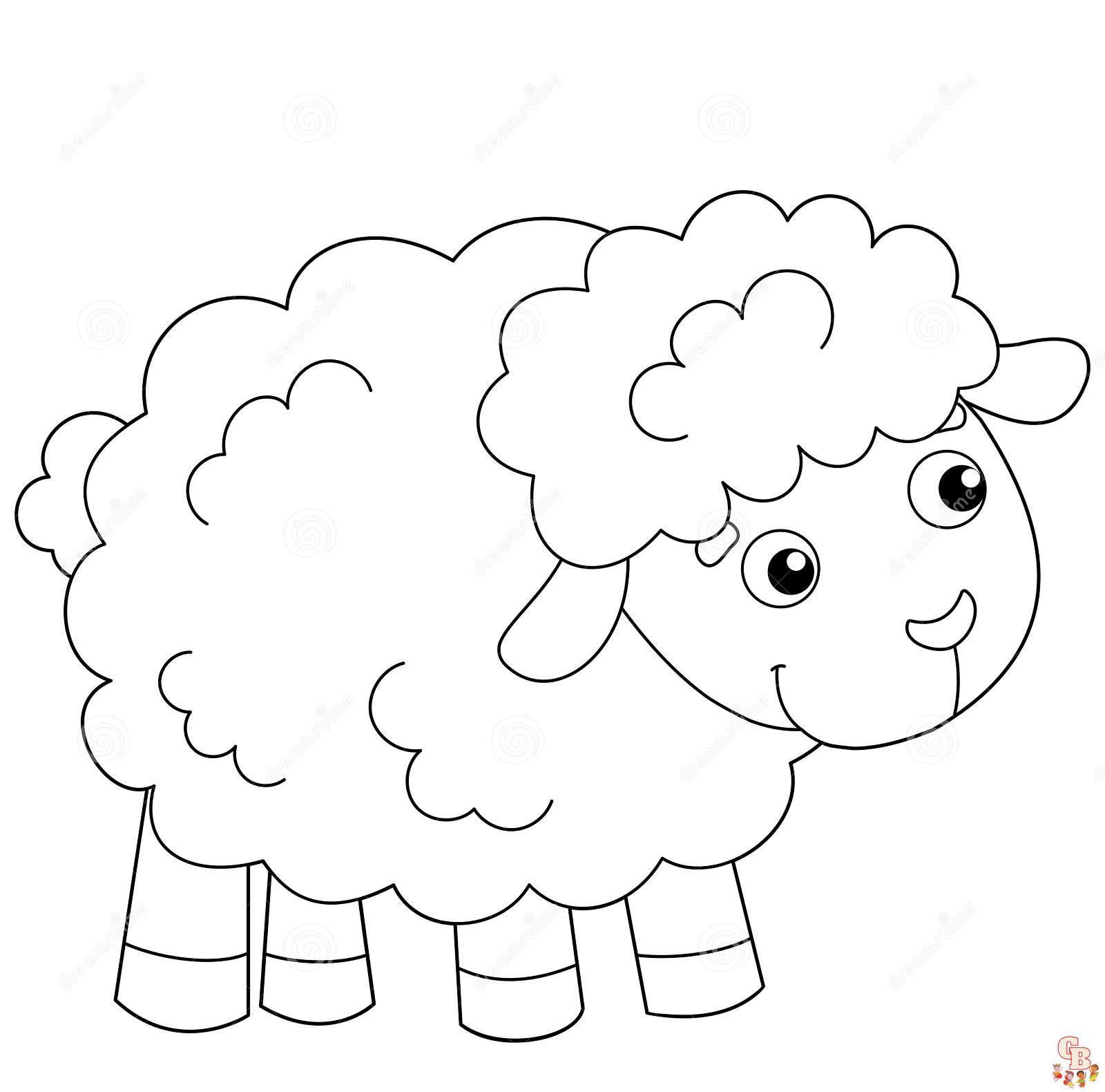 Cute Lamb Coloring Pages 1