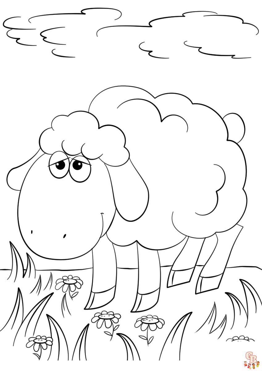 Cute Lamb Coloring Pages 1