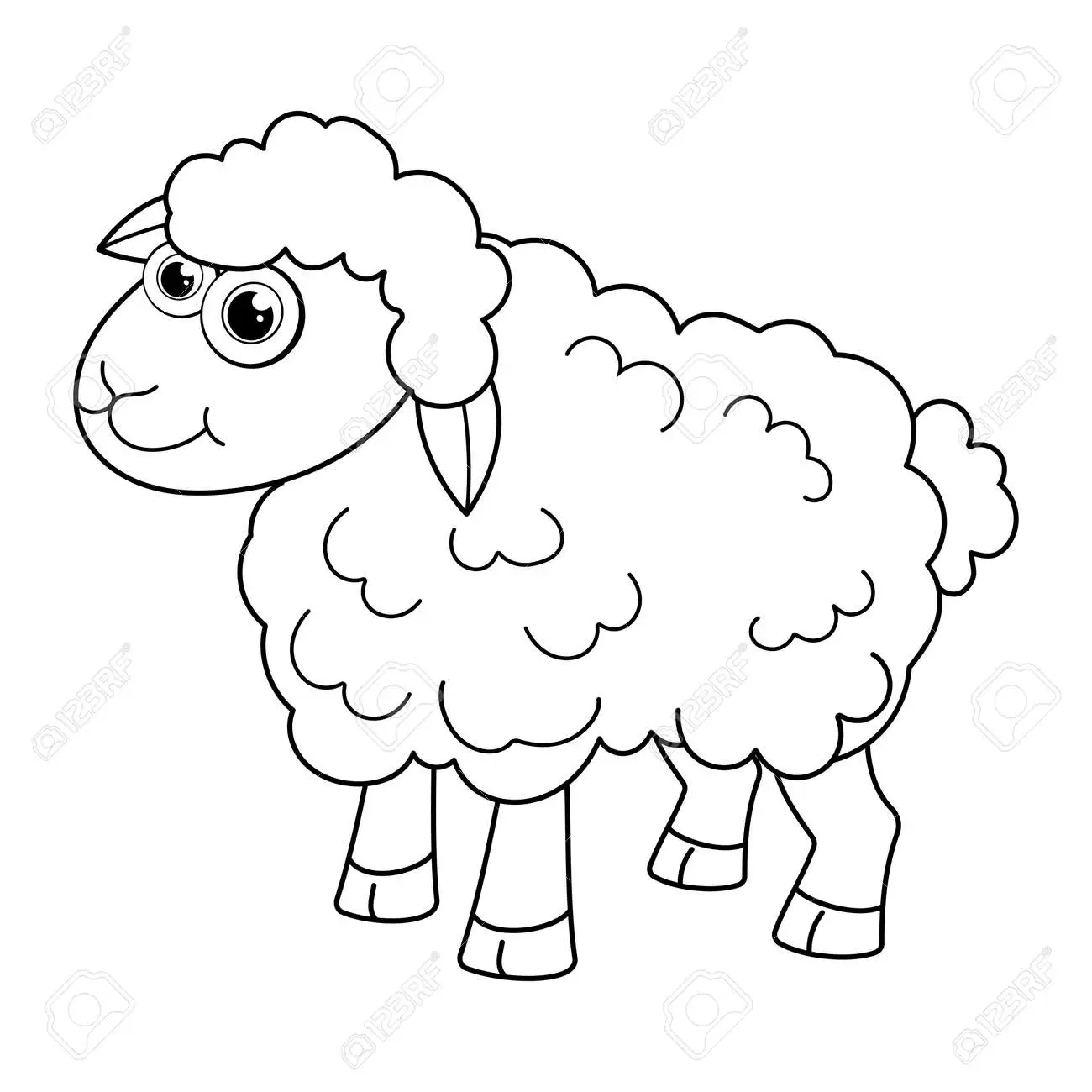 Cute Lamb Coloring Pages 1